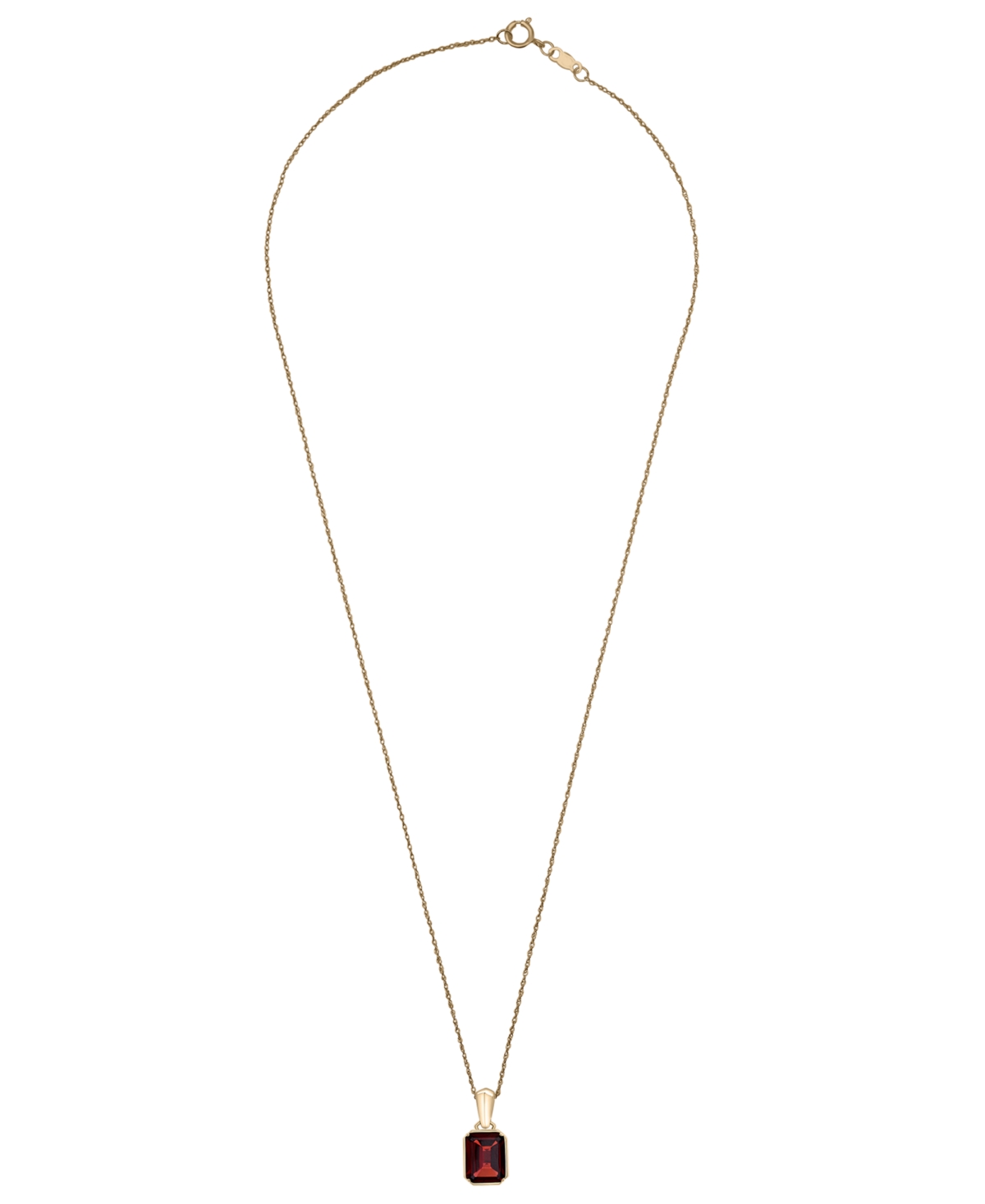 Macy's Garnet (2-5/8 Ct. T.w.) Drop Pendant Necklace In 14k Yellow Gold In Gold