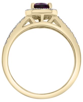 Amethyst (5/8 ct. t.w.) & Diamond (1/4 ct. t.w.) Ring in 14k Yellow Gold