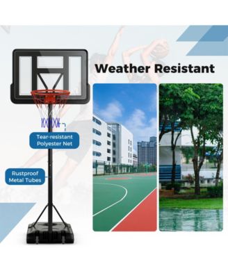 4.4-10 Feet Portable Basketball Hoop Adjustable with 2 Wheels and Fillable Base-Black