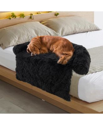Plush Calming Dog Couch Bed with Anti-Slip Bottom-L