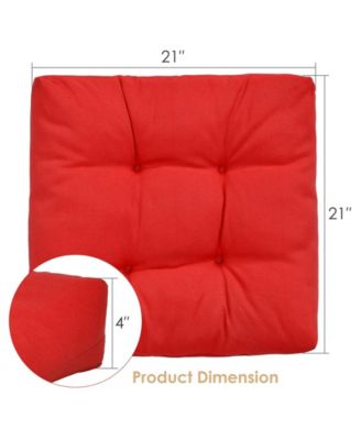 21 Inch x 21 Inch Patio Chair Seat Cushion Pads for Indoor and Outdoor-Red