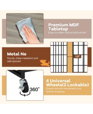 Industrial Dog Kennel with Flip-up Top 3 Lockable Doors and Removable Tray