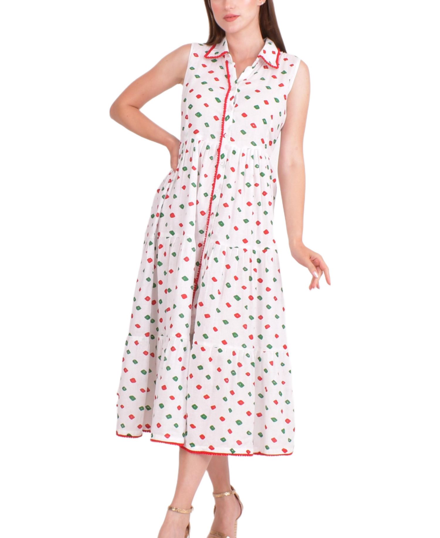Women's Olinda Cotton Tiered Midi Dress
