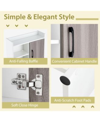 4-Tier Space-saving Toilet Sorage Cabinet with Open Shelves