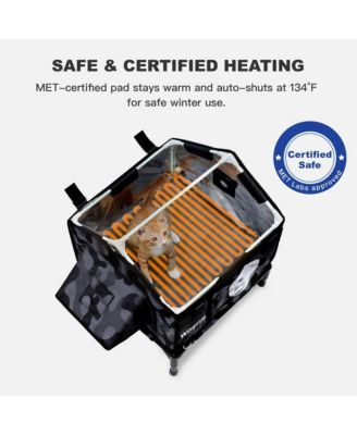 RoofHaus Outdoor Heated Cat House in Night Camo