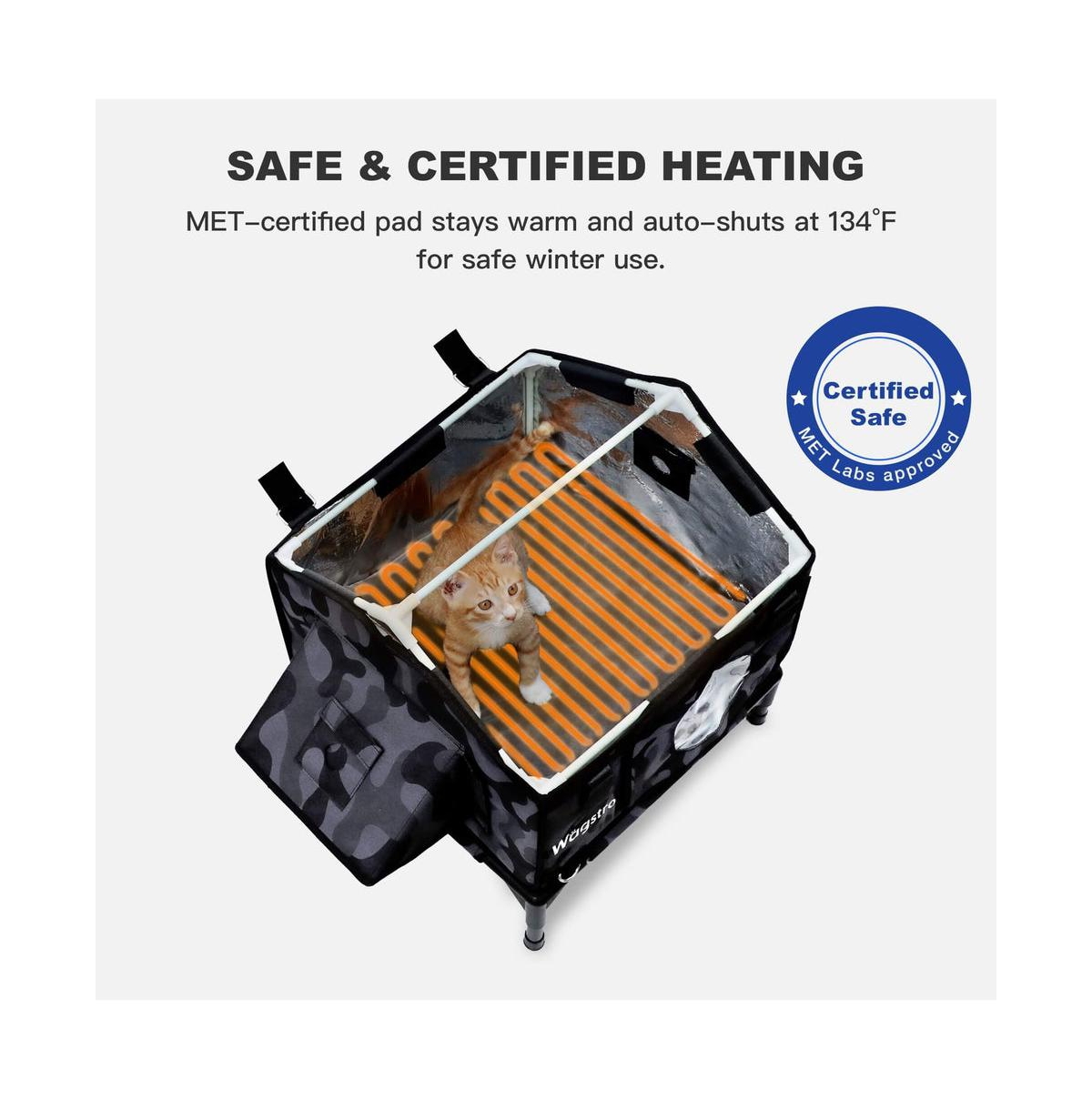 Wagstro RoofHaus Outdoor Heated Cat House in Night Camo