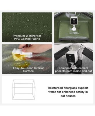 RoofHaus Heated Outdoor Cat Shelter – Olive Green