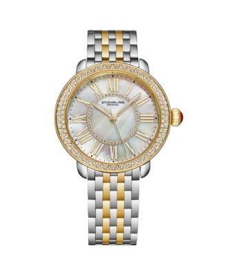 Regalia Women s 40mm Quartz Dress Watch – White Mother-of-Pearl Dial Crystal Bezel Stainless Steel Bracelet