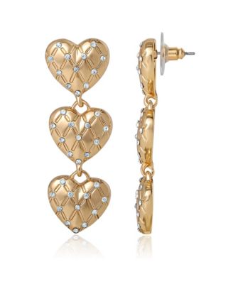 Triple Heart Drop Earrings