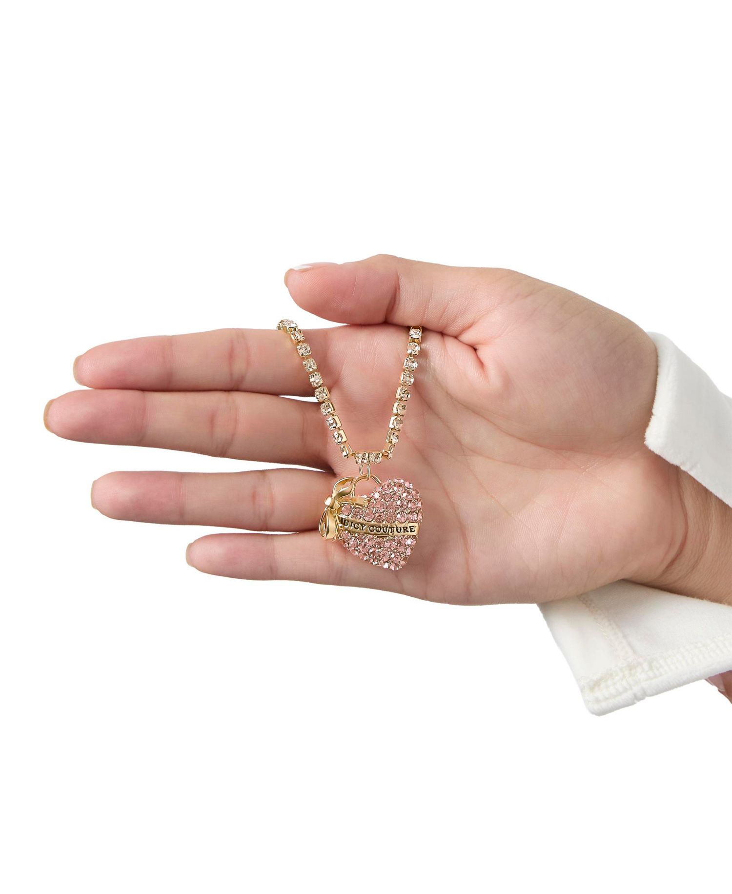 PavÃ© Heart Pendant Necklace, Gold&acirc;€‘Tone