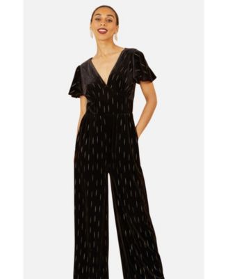 Women's Foil Print Velvet Jumpsuit