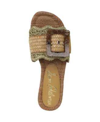 Women's Bambi Raffia Buckle Slide Sandals