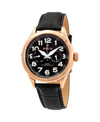 Men's 11742 Vintage Quartz 3 Hand Black Dial Watch