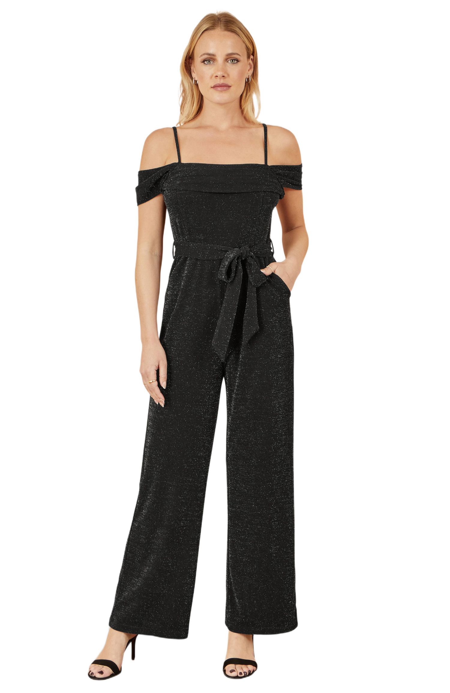Women's Sparkle Stretch Bardot Jumpsuit