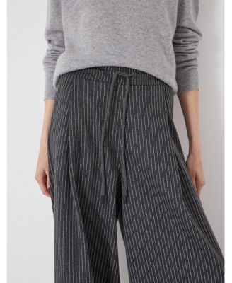 Women's Pinstripe Wide Leg Jogger