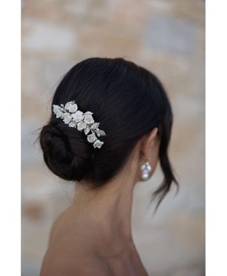 Victoria Crystal Floral Comb