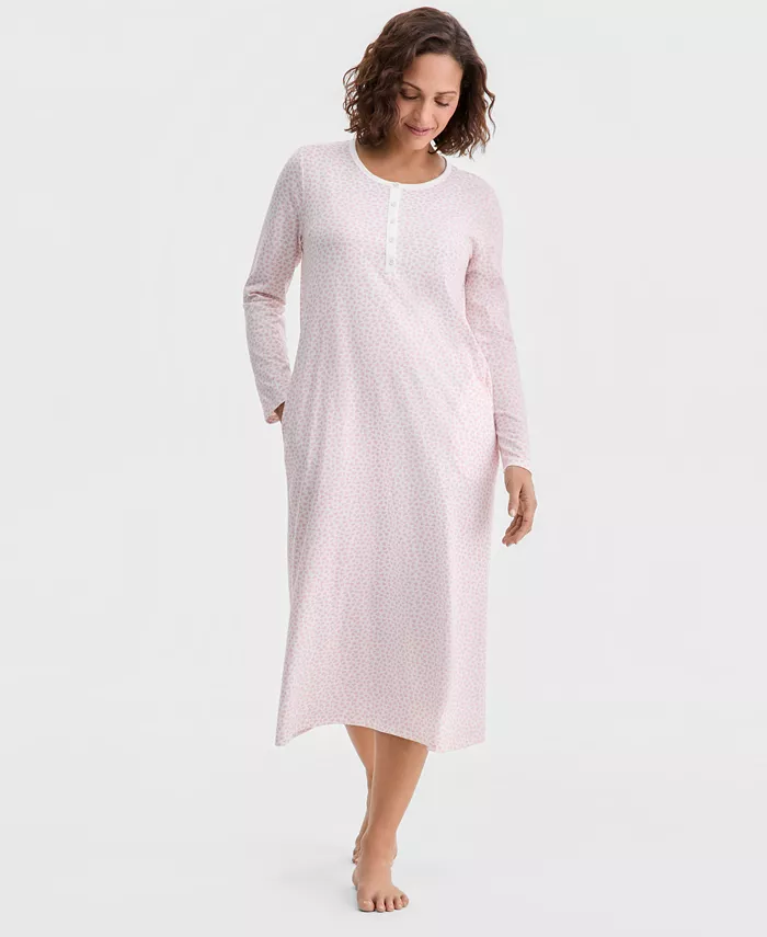 Women's Cotton Long-Sleeve Nightgown - thumbnail 7