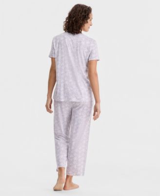 Women's 2-Pc. Cotton Printed Cropped Pajamas Set, Created for Macy's