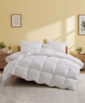 300TC Cotton All Season Warmth Goose Feather Down Comforter, Full/Queen
