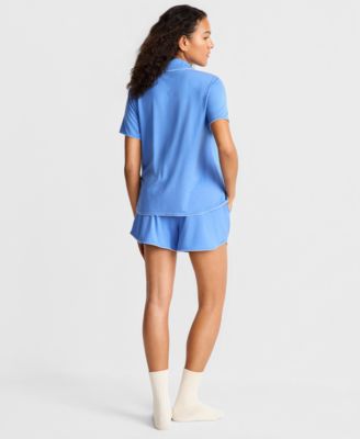 Women's Fluid Knit Notched-Collar Pajama Set  XS-3X