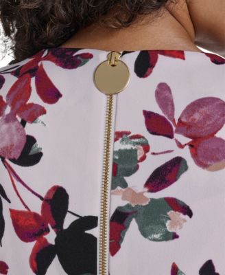 Plus Size Floral Print Fit & Flare Dress