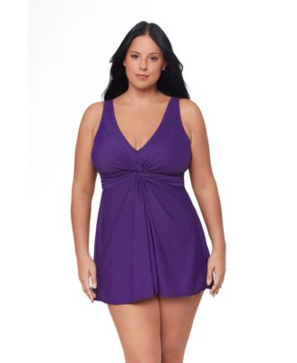 Miraclesuit - Plus Size Marais Twist-Front One-Piece Swimdress