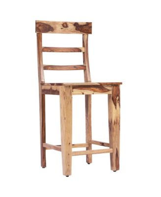 Taos Solid Sheesham Wood Counter Chair, Natural (Set of 2)
