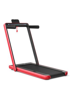 2-in-1 Electric Motorized Health and Fitness Folding Treadmill with Dual Display and Speaker