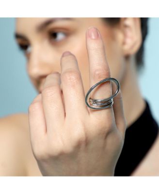 Women's The Wrap-Line Statement Ring - Chrome Silver