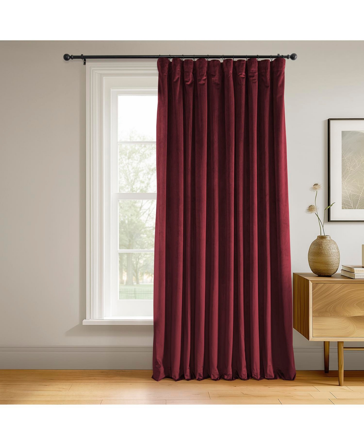 Half Price Drapes Signature Extra Wide Velvet Blackout Curtain