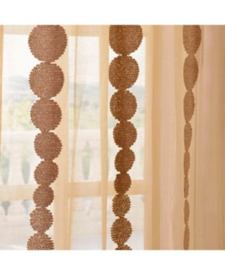 Embroidered Striped Sheer Curtain