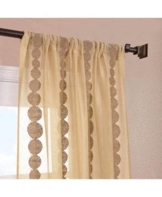 Embroidered Striped Sheer Curtain