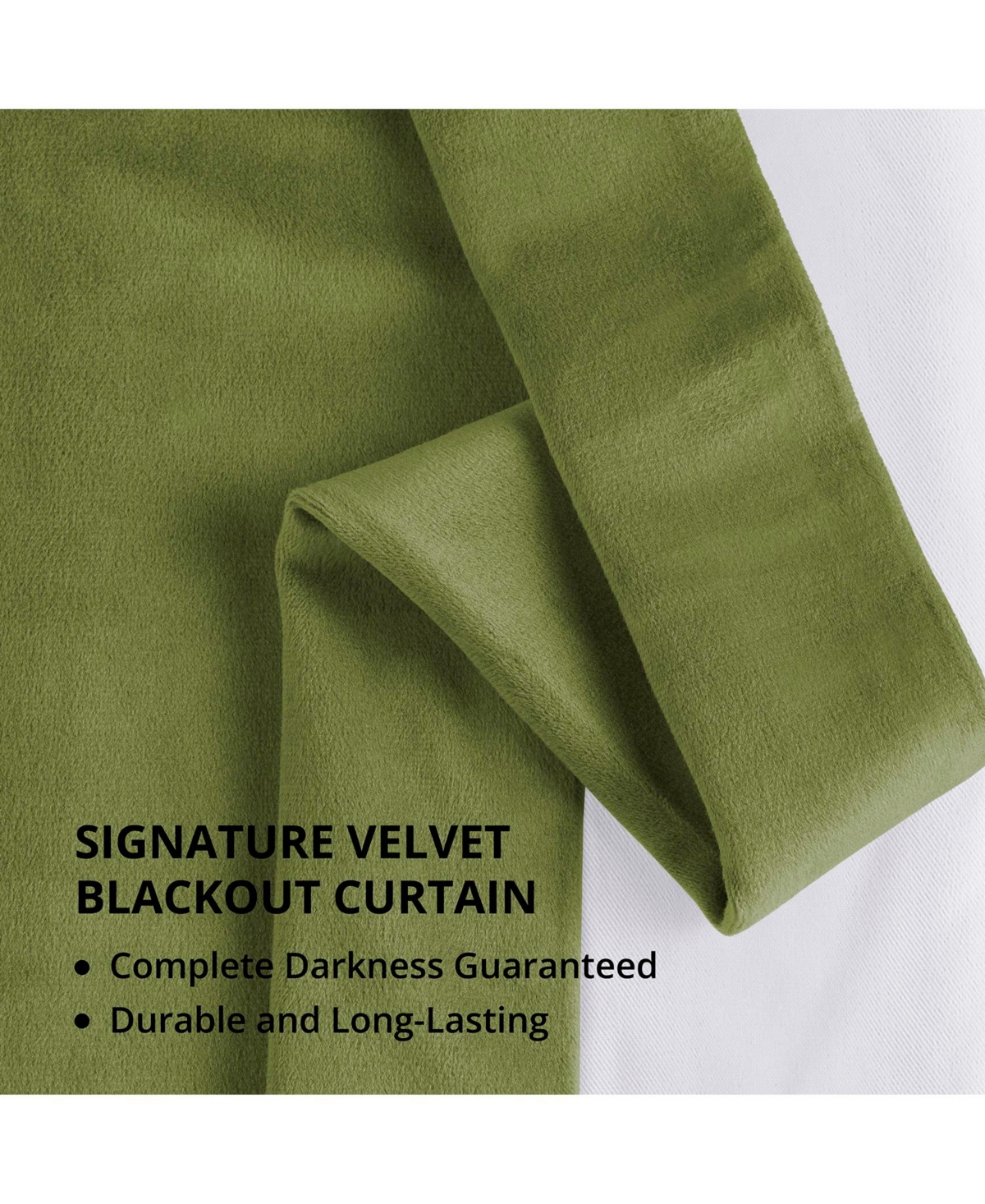 Half Price Drapes Basque Green Signature Velvet Blackout Curtain