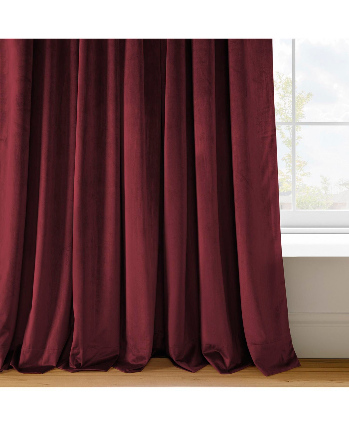 Half Price Drapes Burgundy Signature Velvet Blackout Curtain