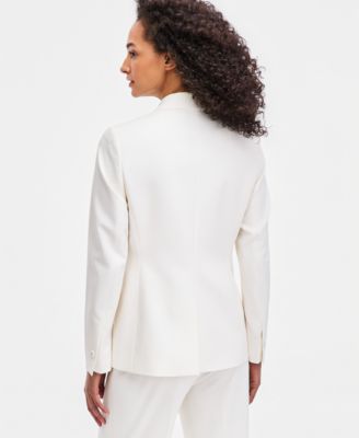 Women's Floral Placement-Print One-Button Blazer