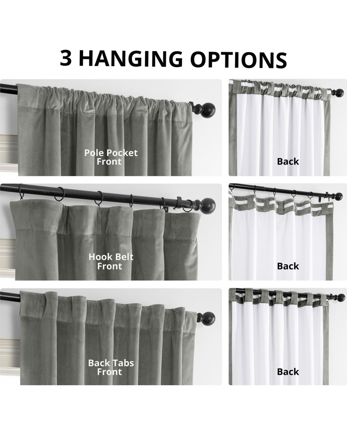 Half Price Drapes Silver Grey Signature Velvet Blackout Curtain