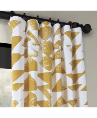 Geometric Printed Cotton Room Darkening Curtain