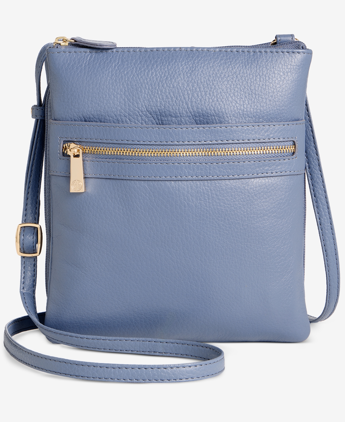 Giani Bernini Triple-Zip Pebble Leather Dasher Crossbody, Created for Macy's