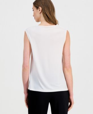 Women's Sleeveless Pleated Asymmetrical Top