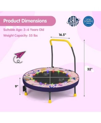 Mini Trampoline Folding Small Rebounder for Kids with Lights