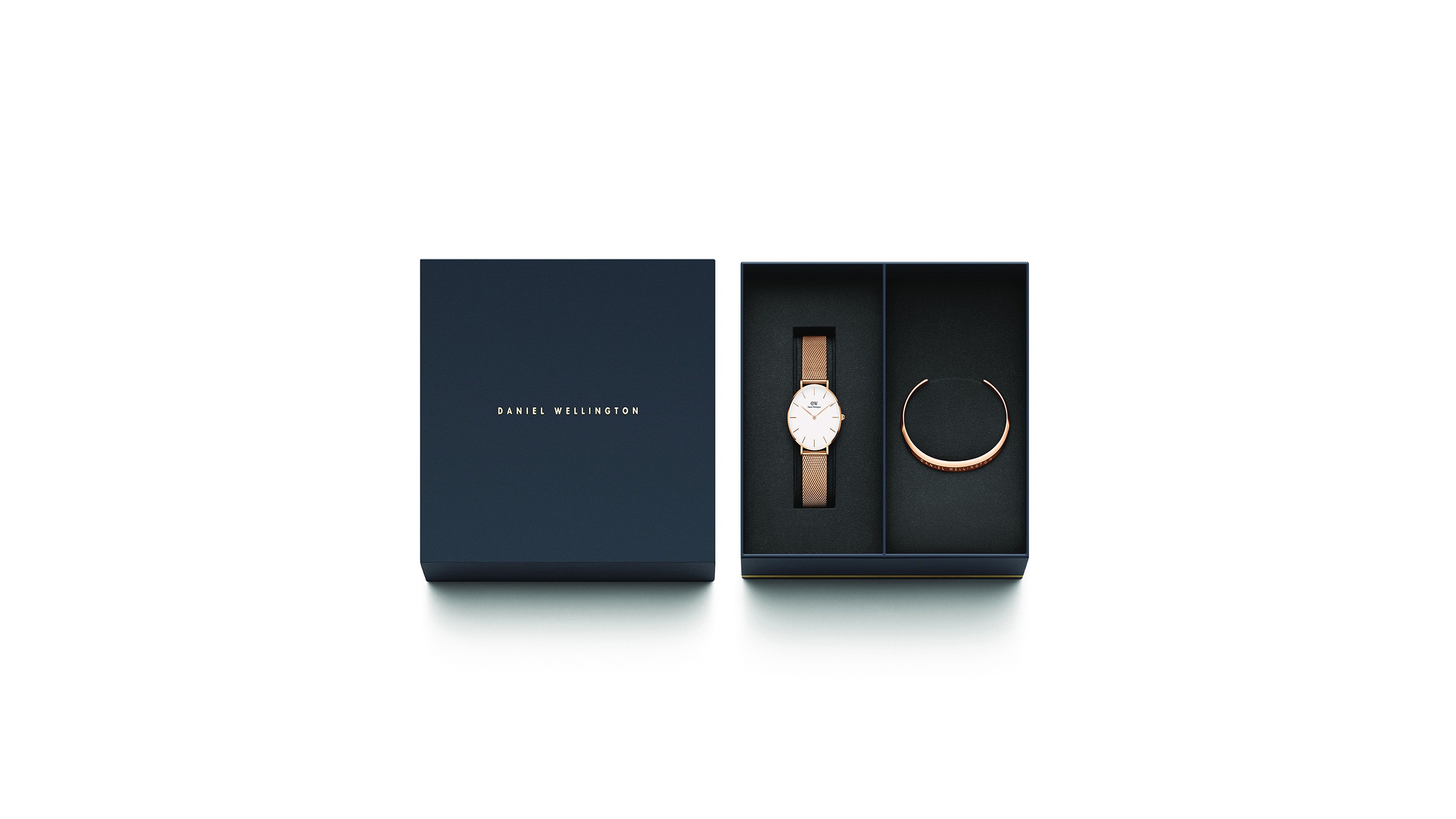 Daniel Wellington Women's Analog Rose Gold-Tone Stainless Steel Watch Set, 32mm