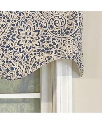 Stella Paisley Regal Valance Navy. 3" Rod Pocket 50"W x 17"L
