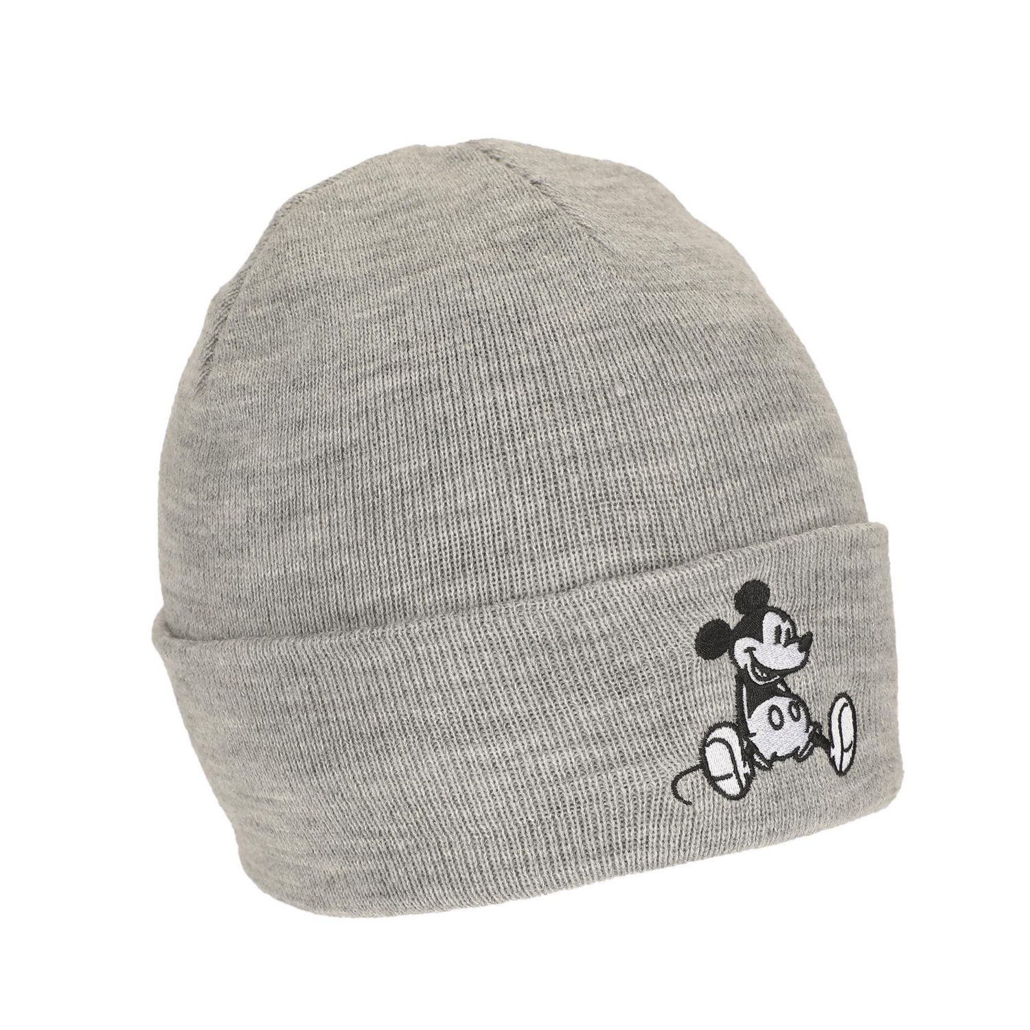 Men's Mickey Mouse Embroidery Acrylic Knit Standard Cuff Beanie
