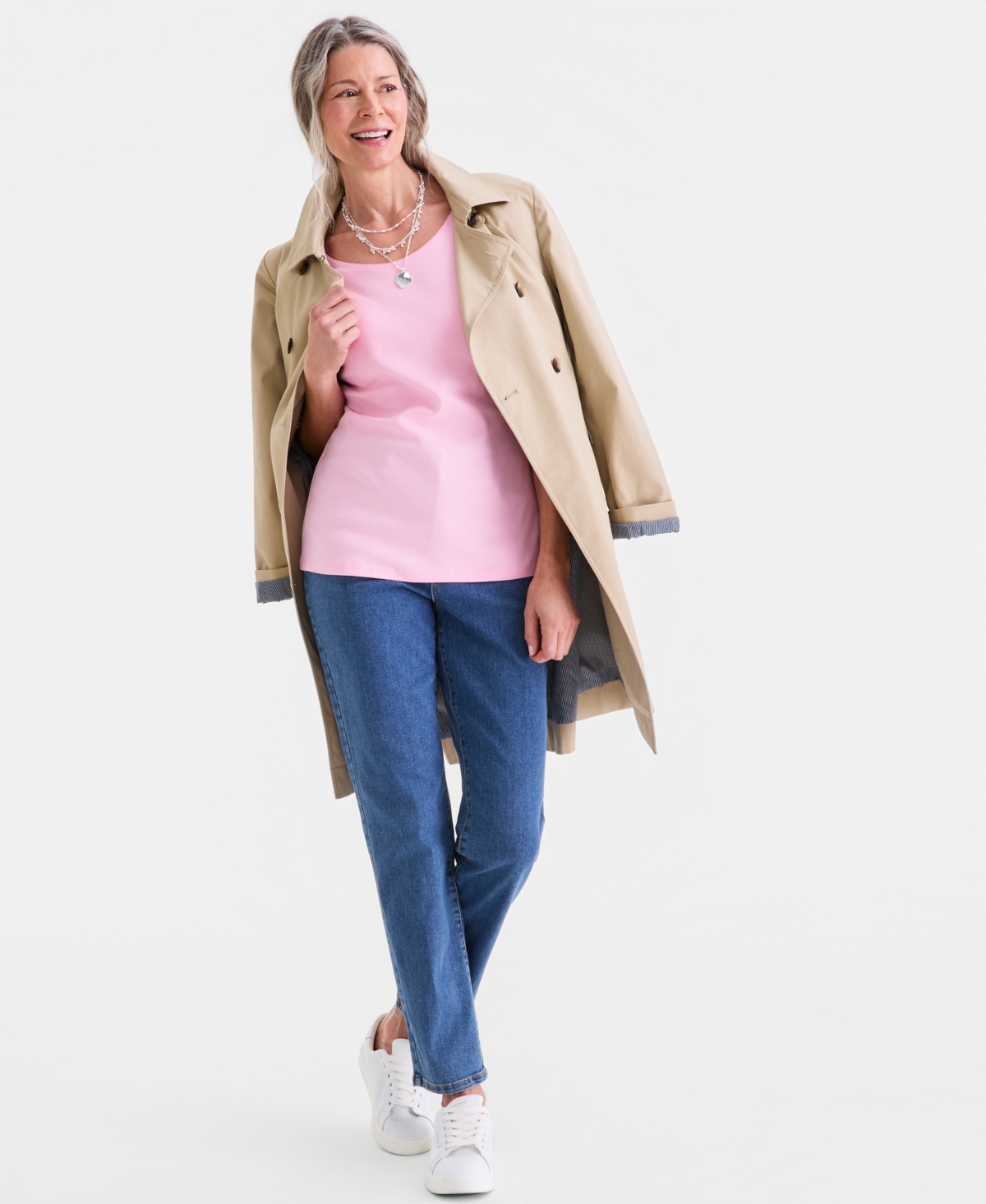 Style & Co Petite Cotton Scoop-Neck Short-Sleeve Top, Created for Macy's