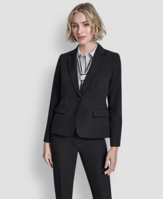 DKNY - Petite Notch Collar 1-Button Jacket