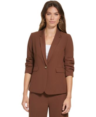 DKNY - Petite Madison 1-Button Long-Sleeve Jacket
