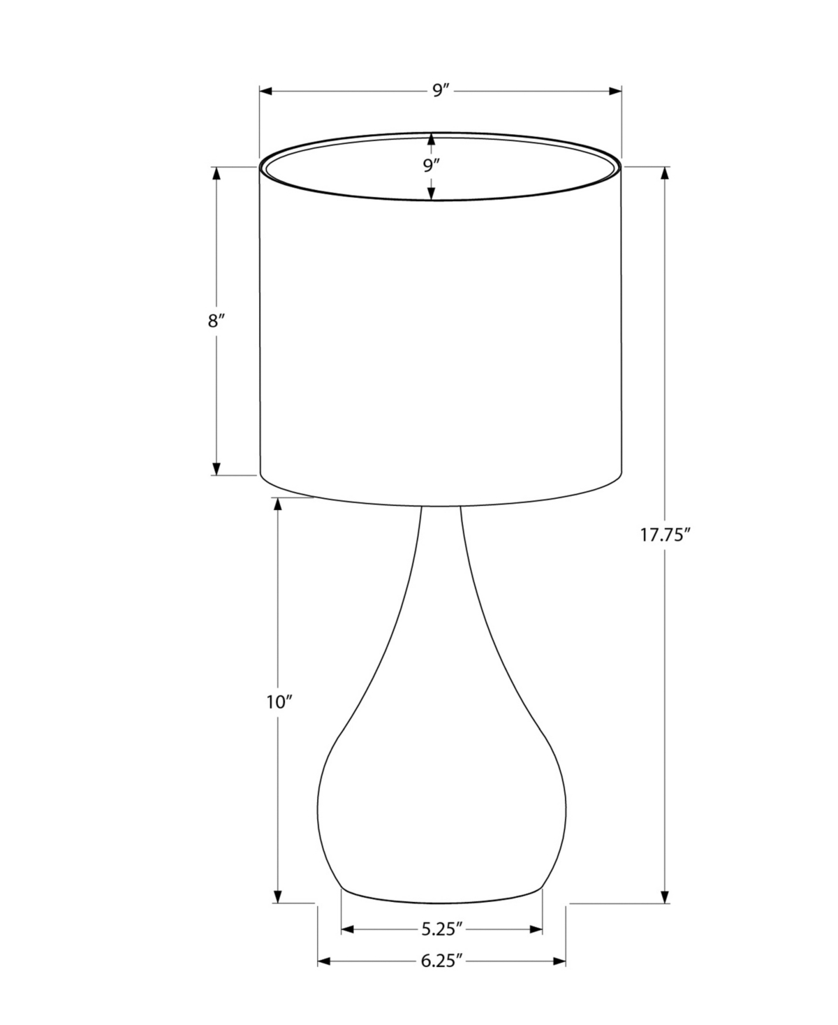 Monarch Specialties Lighting 2-Pc. Metal Table Lamp