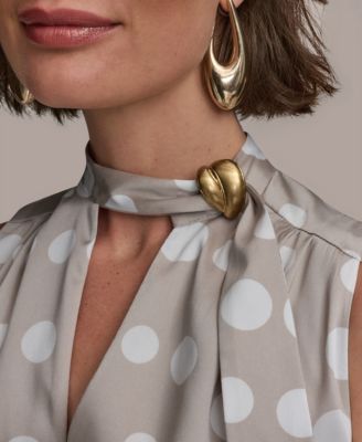 Petite Dot Print Midi Dress