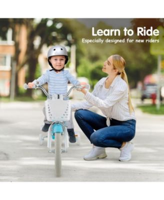 Kids Bike with Basket, Adjustable Seat & Dual Brakes