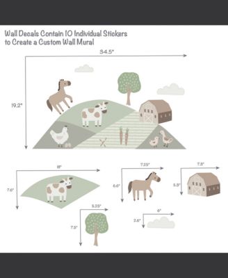 Farmyard Friends Wall Decals/Stickers - Horse/Cow/Barn